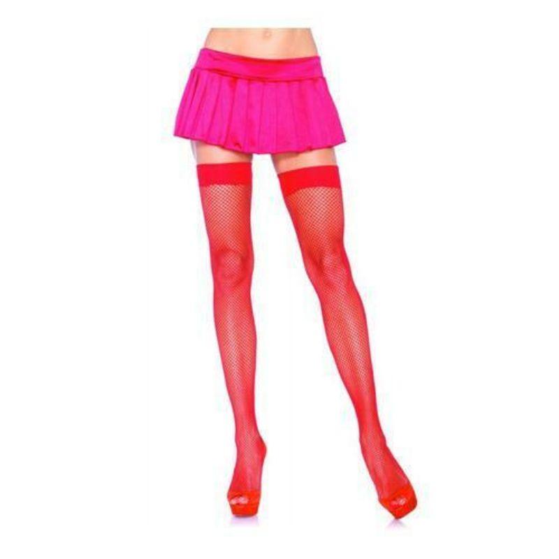 Red Nylon Fishnet Stocking