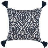 Load image into Gallery viewer, Navy Printed Cotton Slub Cushion Prefilled - 45cm x 45cm x 10cm
