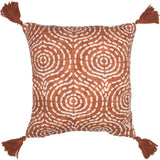 Load image into Gallery viewer, Rust Printed Cotton Slub Cushion Prefilled - 45cm x 45cm x 10cm
