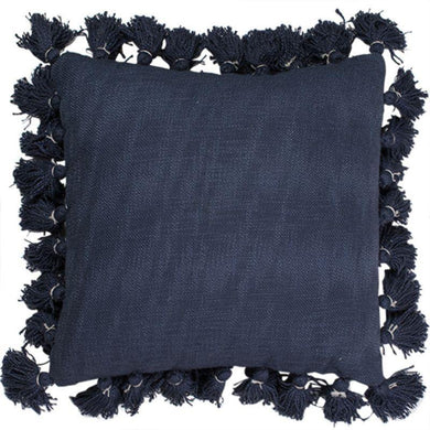 Marine Cotton Cushion with Tassels - 45cm x 45cm x 10cm - The Base Warehouse