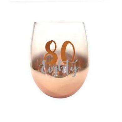 80 Rose Gold Ombre Stemless Wine Glass - 600ml - The Base Warehouse