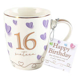 Load image into Gallery viewer, Sweet 16th Happy Birthday Heart Mug - 350ml
