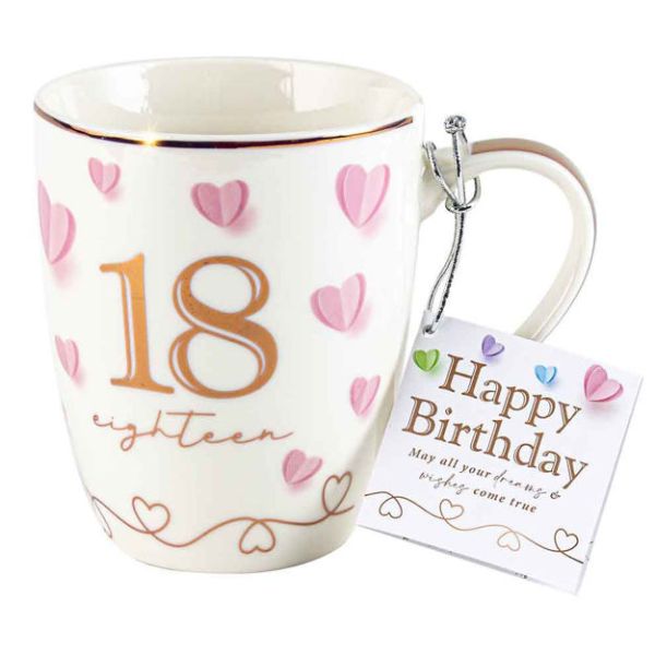 Sweet 18th Happy Birthday Heart Mug - 350ml