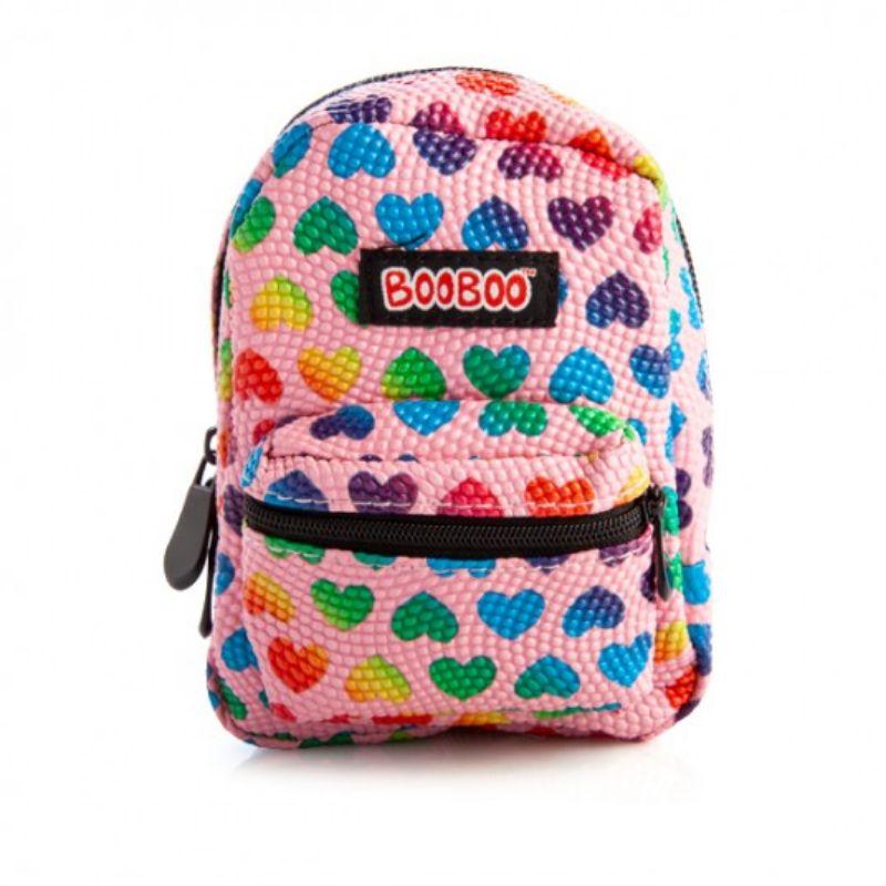Pink Rainbow Hearts Mini BooBoo Backpack - 11cm x 5cm x 15cm