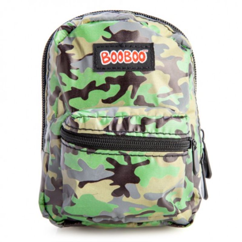Reflective Green/Grey Camo BooBoo Mini Backpack - 11cm x 5cm x 15cm