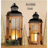 Load image into Gallery viewer, Wooden Decor Hanging Metal Lantern - 49cm
