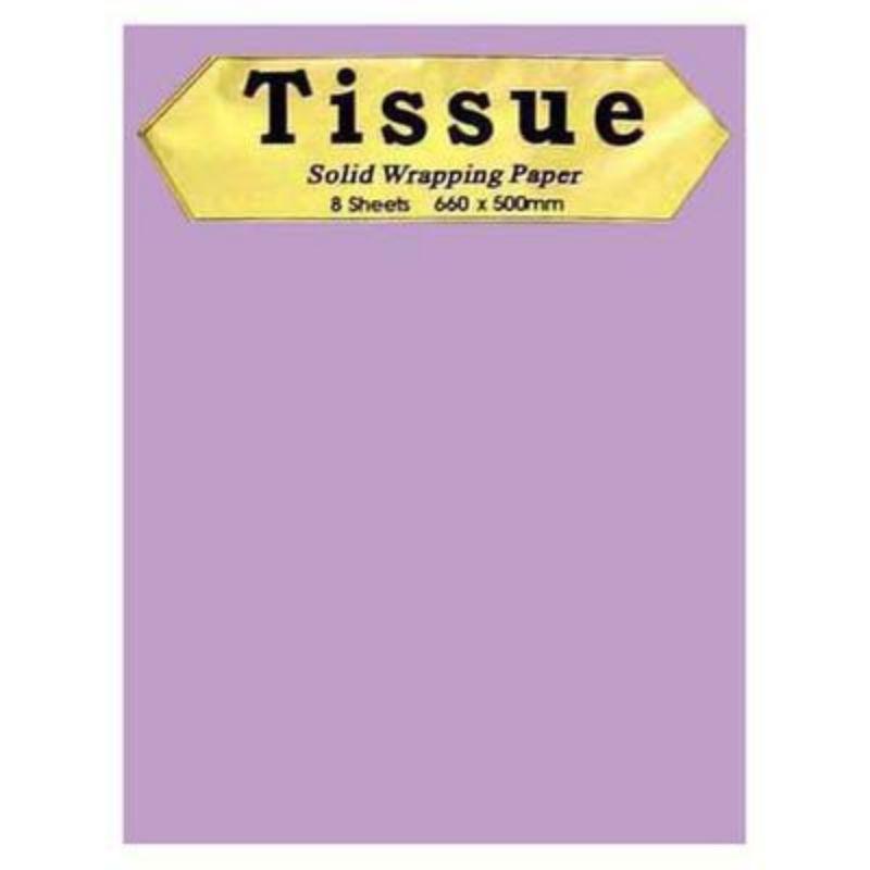 10 Pack Lilac Solid Tissue Wrap - 66cm x 50cm