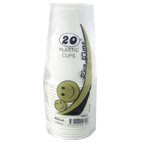 20 Pack White Cups - 450ml