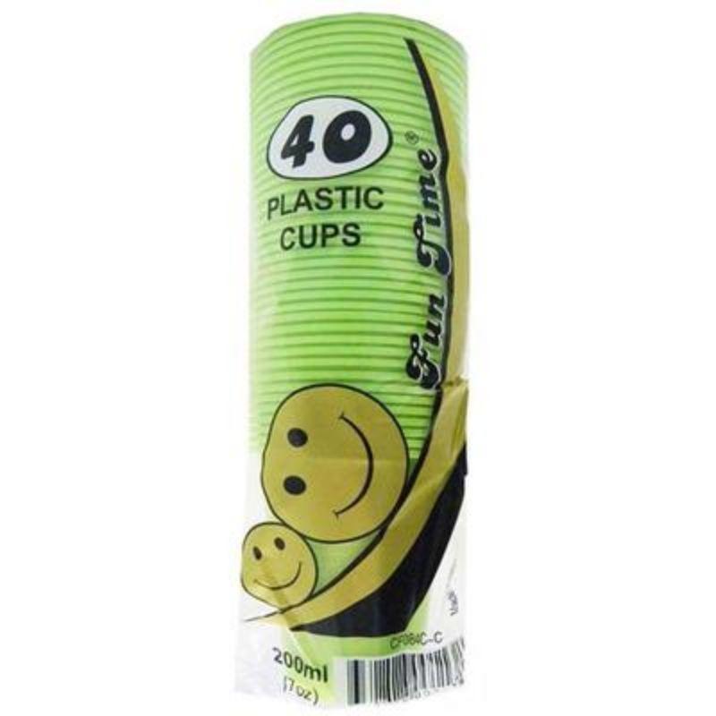 40 Pack Apple Green Plastic Cups - 207ml
