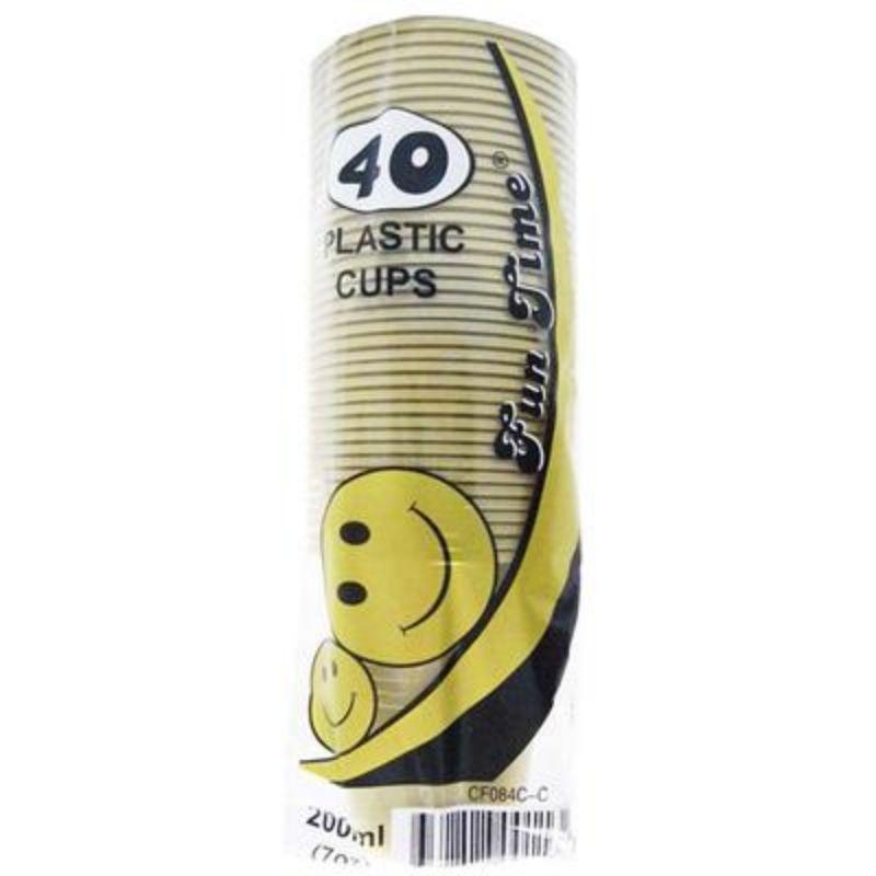 40 Pack Gold Plastic Cups - 207ml