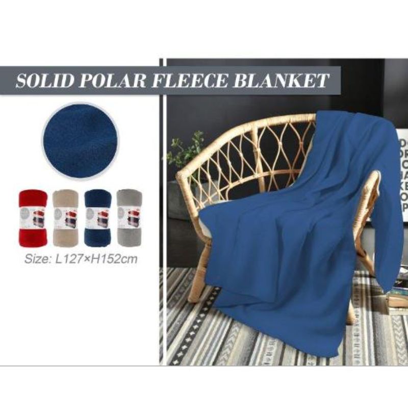 Solid Polar Fleece Blanket - 150cm x 200cm
