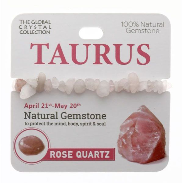 Rose Quartz Taurus Gem Bracelet | The Base Warehouse