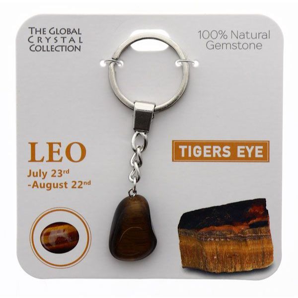 Tigers Eye Leo Gem Keyring
