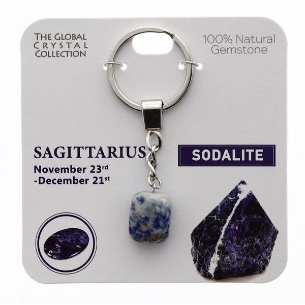 Sodalite Sagittarius Gem Keyring