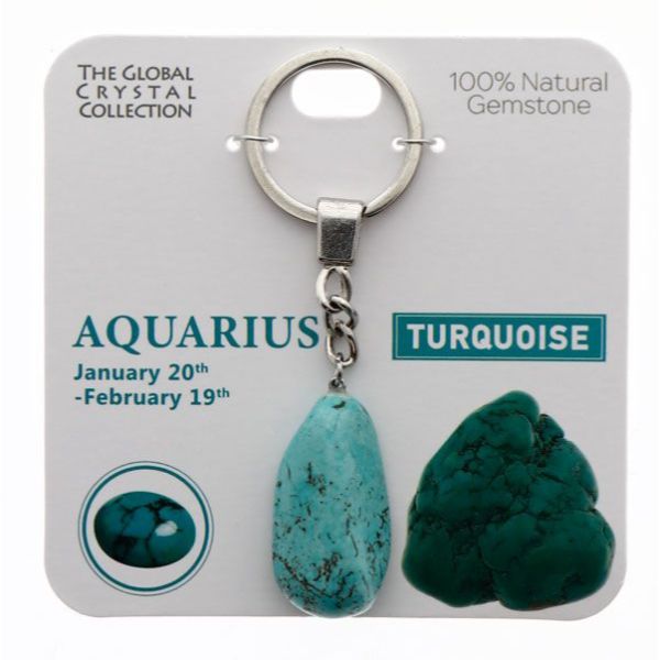 Turquoise Aquarius Gem Keyring