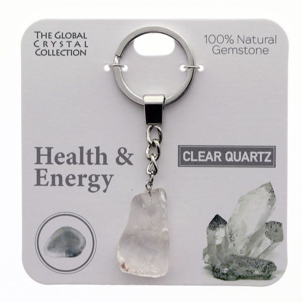 Clear Quartz Health & Energy Gem Keyring