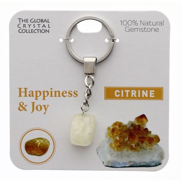 Citrine Happiness & Joy Gem Keyring