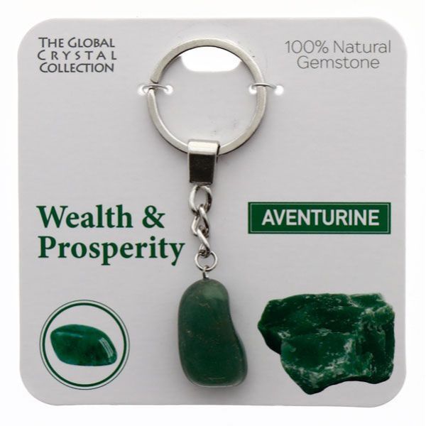 Aventurine Wealth & Prosperity Gem Keyring