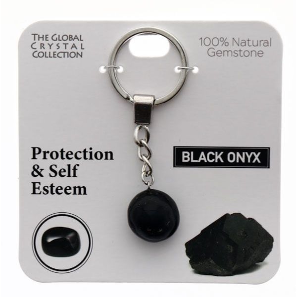 Black Onyx Protection & Self Esteem Gem keyring
