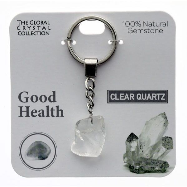 Clear Quartz Good Health Gem Keyring