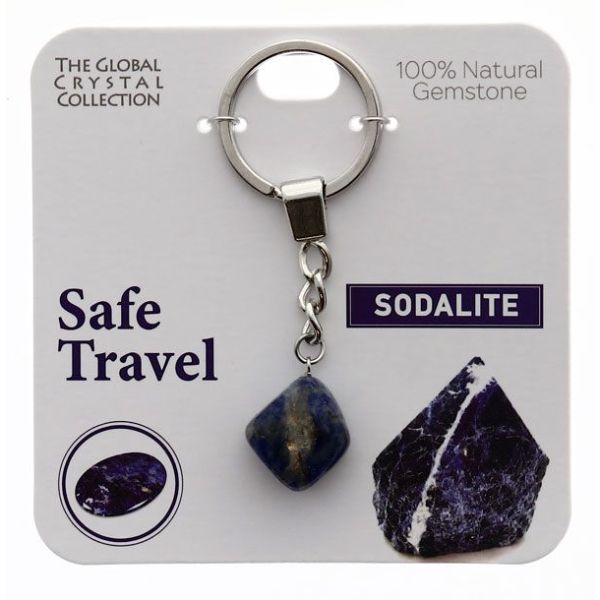 Sodalite Safe Travel Gem Keyring