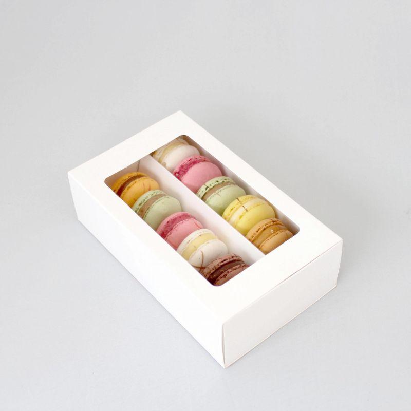 12 Macaron Box with Window Lid - 18.5cm x 11cm x 5.5cm