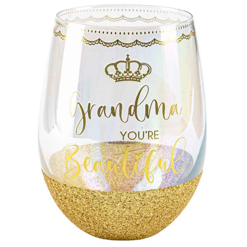 Grandma You are Beautiful Gold Stemless Glass - 600ml