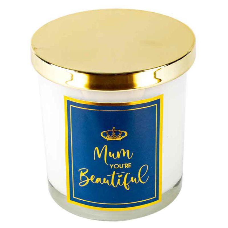 Mum You are Beautiful Navy Vanilla Candle - 9cm x 8cm