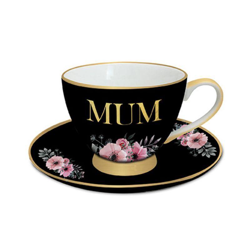 Mum You Are Loved Tea Cup & Saucer - 7cm - The Base Warehouse
