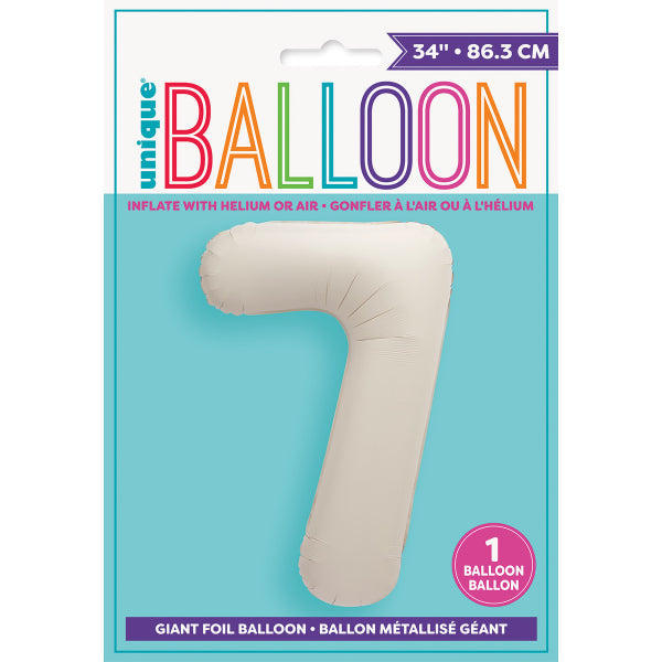 Matte Nude 7 Numeral Foil Balloon - 86cm