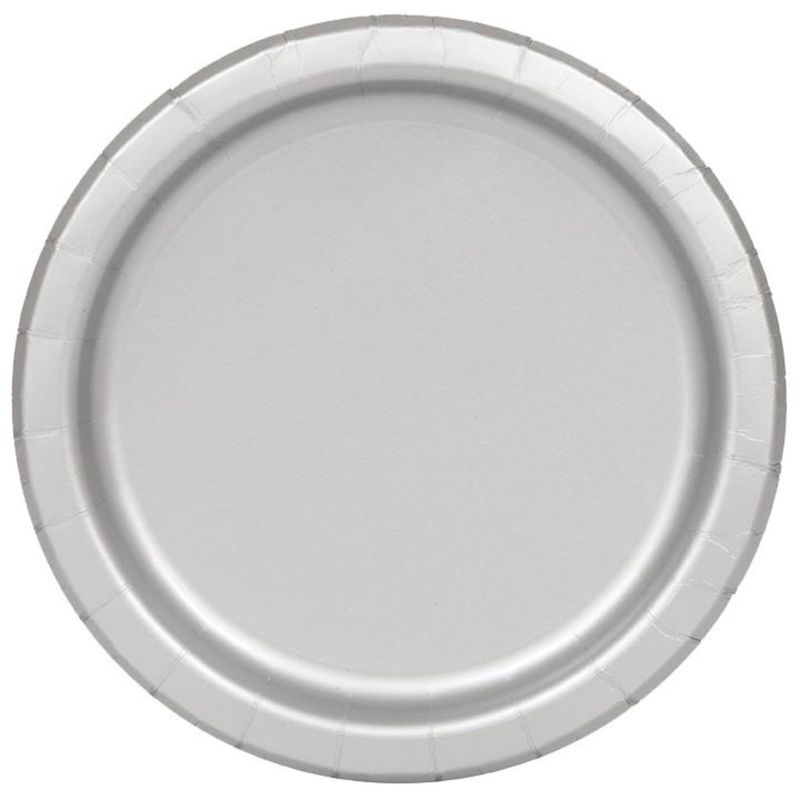 20 Pack Silver Paper Plates - 18cm