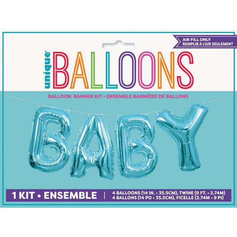 Blue Baby Foil Letter Balloon Kit - 35.5cm