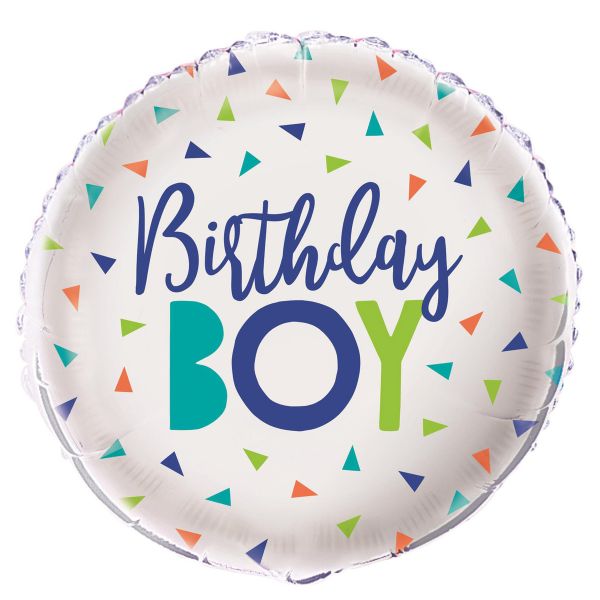 Confetti Birthday Boy Foil Balloon - 45cm
