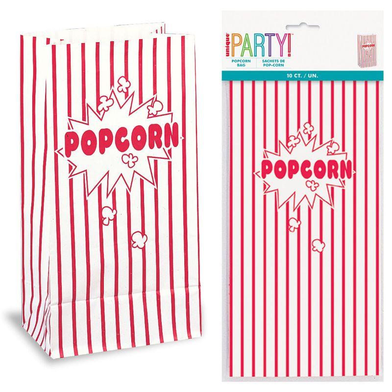 10 Pack Paper Popcorn Bags - 26cm x 13cm