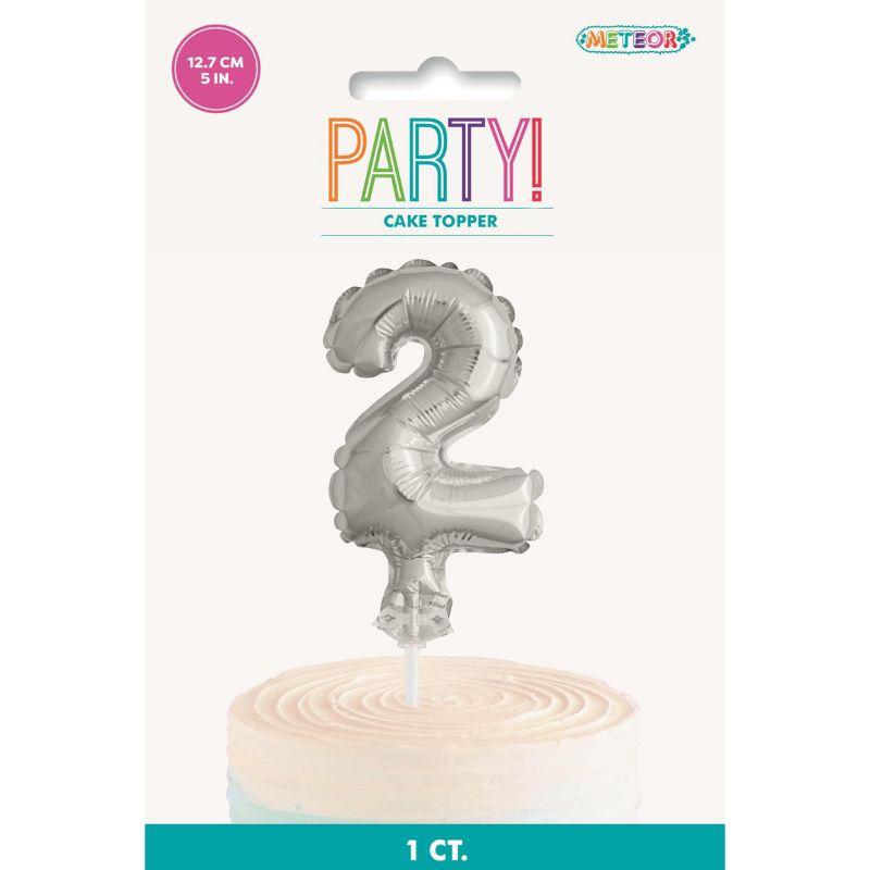 Silver Foil Balloon Cake Topper #2 - 12.7cm