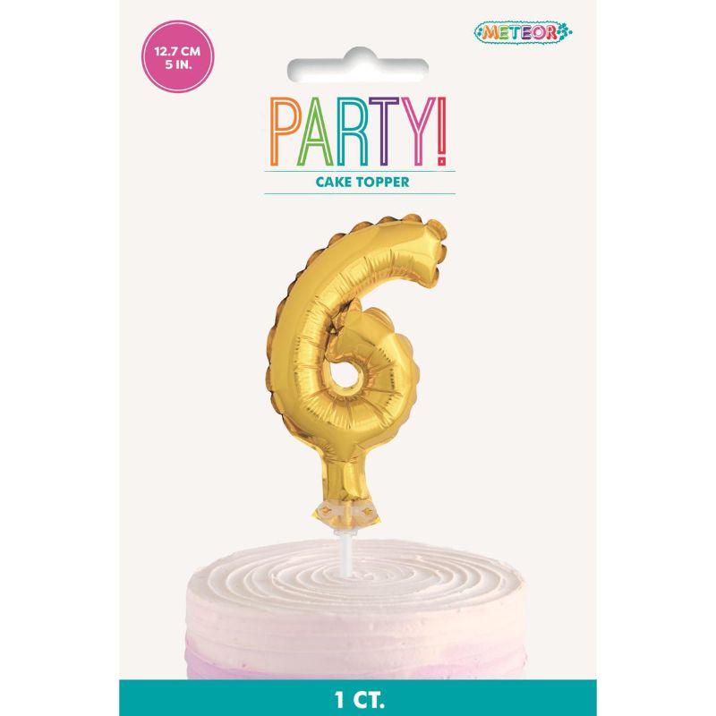 Gold Foil Balloon Cake Topper #6 - 12.7cm