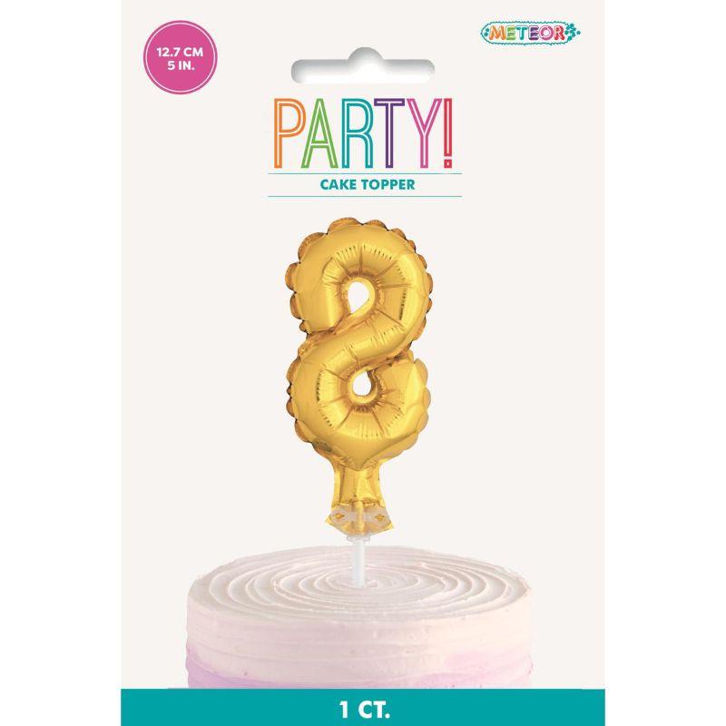 Gold Foil Balloon Cake Topper #8 - 12.7cm