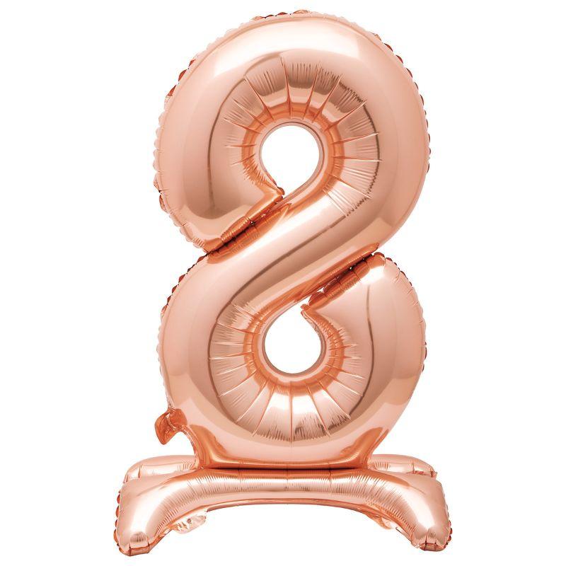 Giant Standing Rose Gold Numberal 8 Foil Balloon - 76.2cm