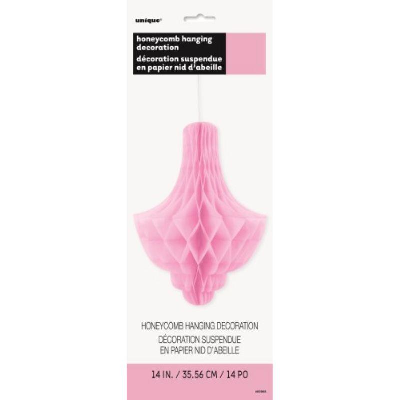 Lovely Pink Chandelier Honeycomb Decoration - 35.5cm