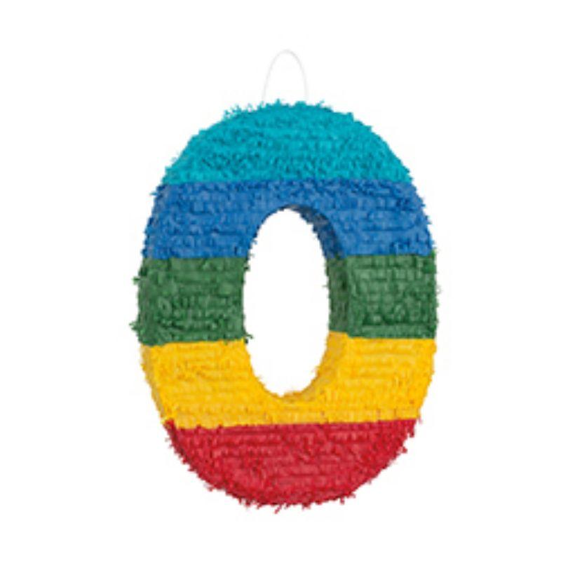 Rainbow Numeral 0 Pinata