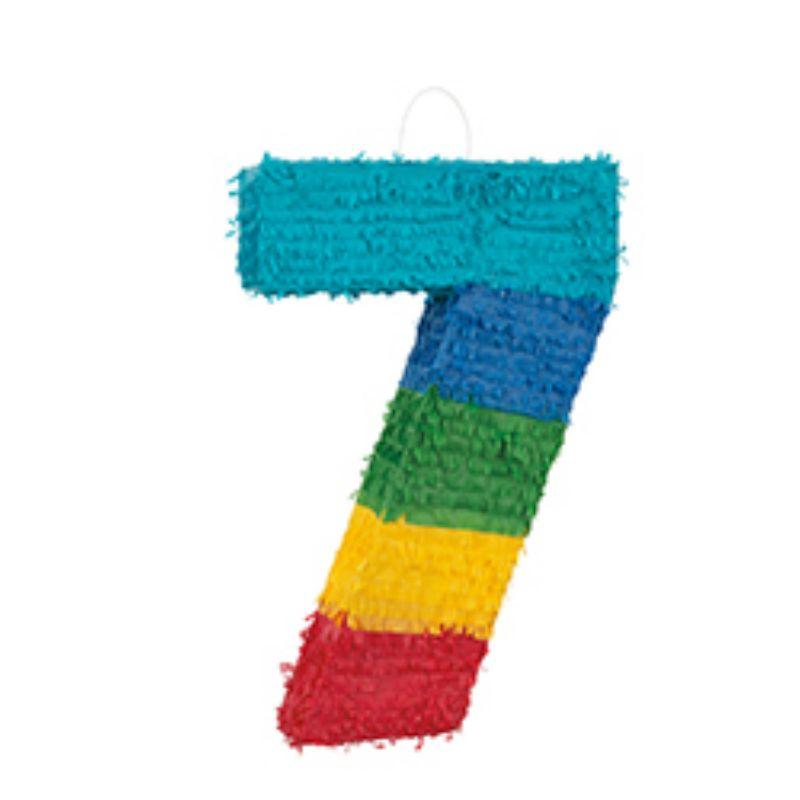 Rainbow Numeral 7 Pinata