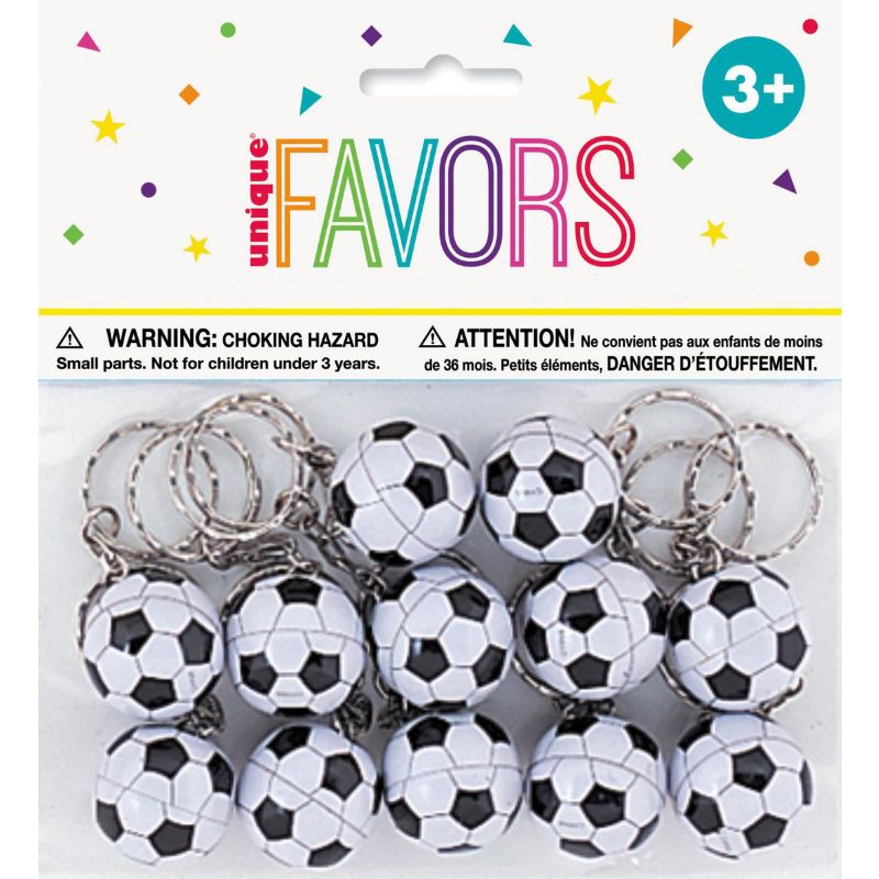 12 Pack Soccer Ball Keyring