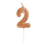 Load image into Gallery viewer, Mini Rose Gold Numeral Pick 2 Birthday Candle - 8cm
