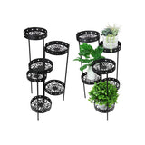 Load image into Gallery viewer, Black Metal 6 Tier Pot Holder with Bird Design - 82cm
