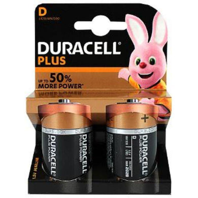 2 Pack Duracell Power Plus D Battery - The Base Warehouse