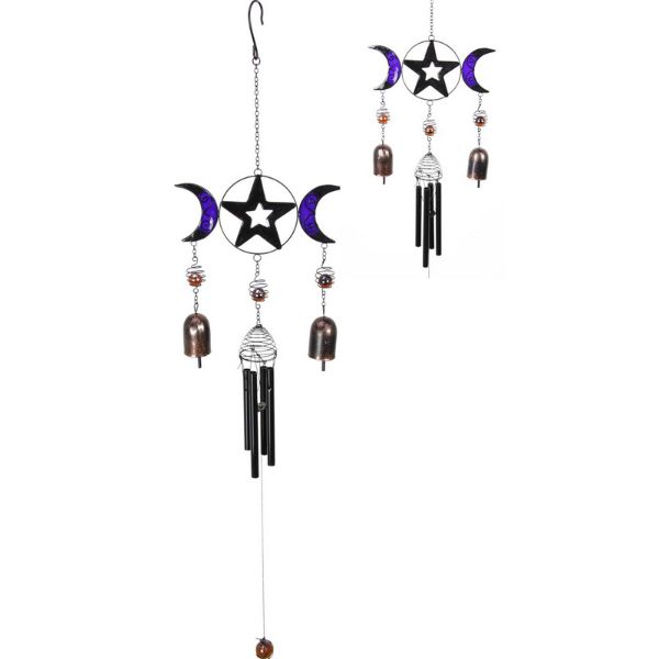 Triple Moon With Bells Wind Chime