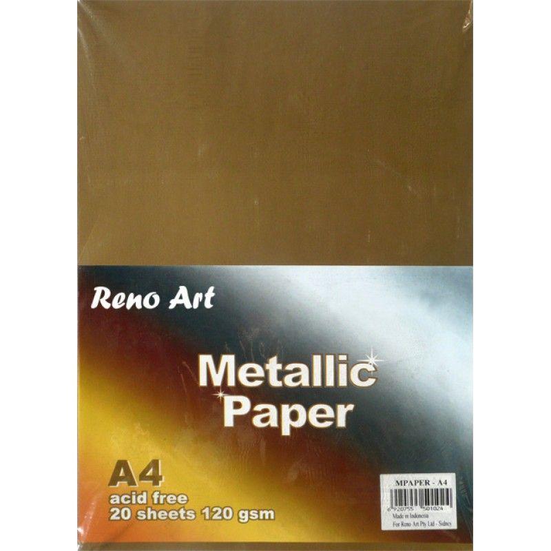 20 Sheets Gold & Silver Metallic Papers A4 120gsm