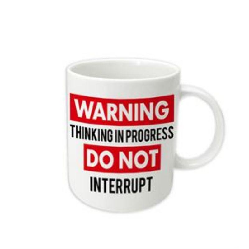 Warning Thinking in Progress Mug - 355ml