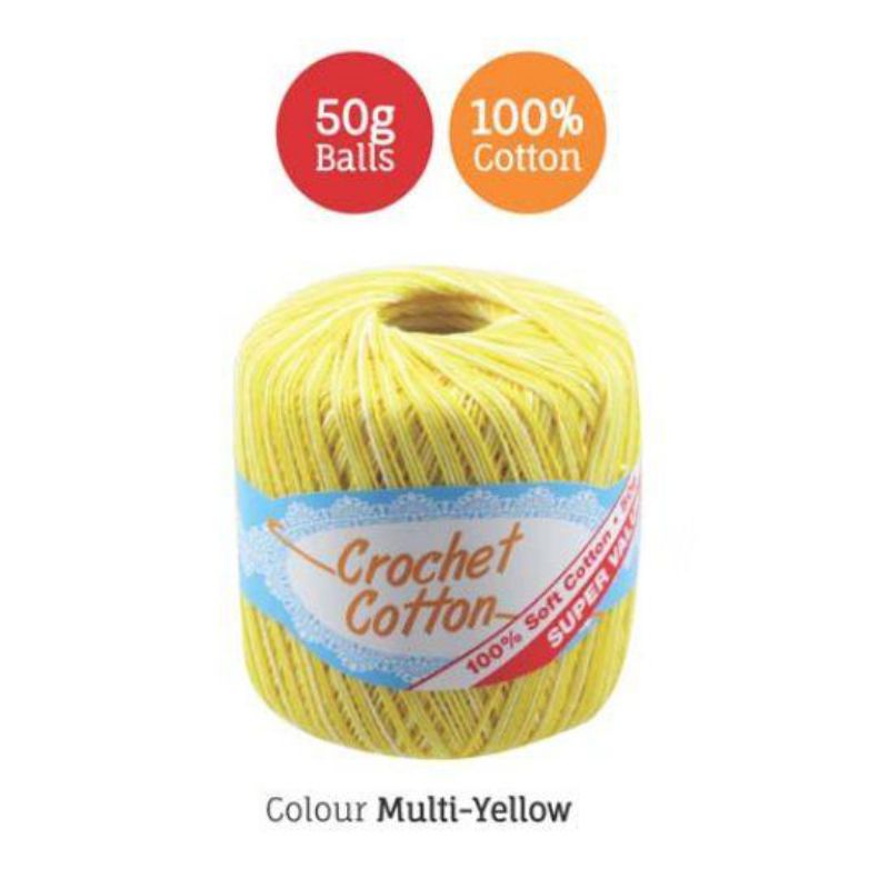 Multi Yellow Crochet Cotton - 50g