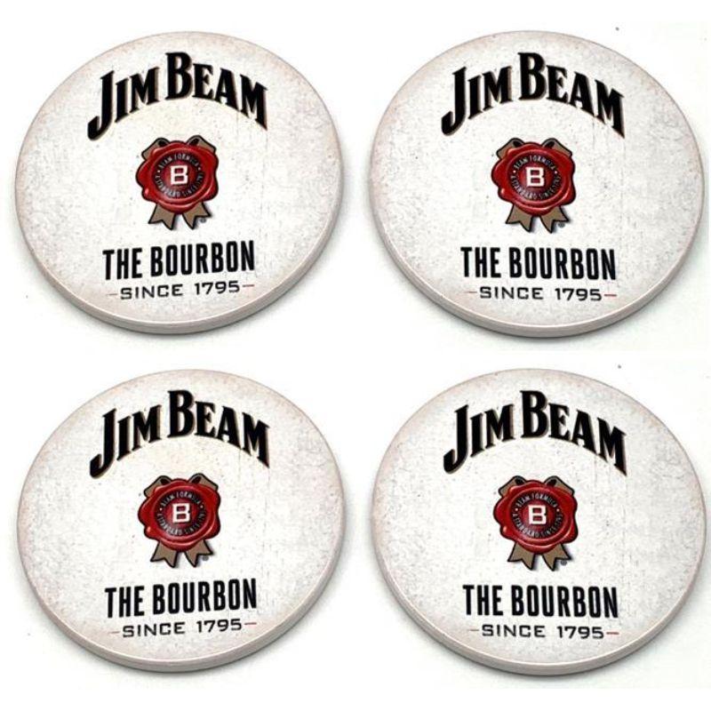 4 Set Jim Beam White Coasters